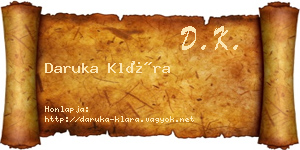 Daruka Klára névjegykártya
