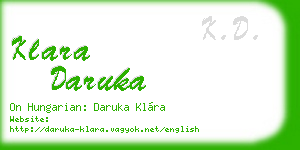 klara daruka business card